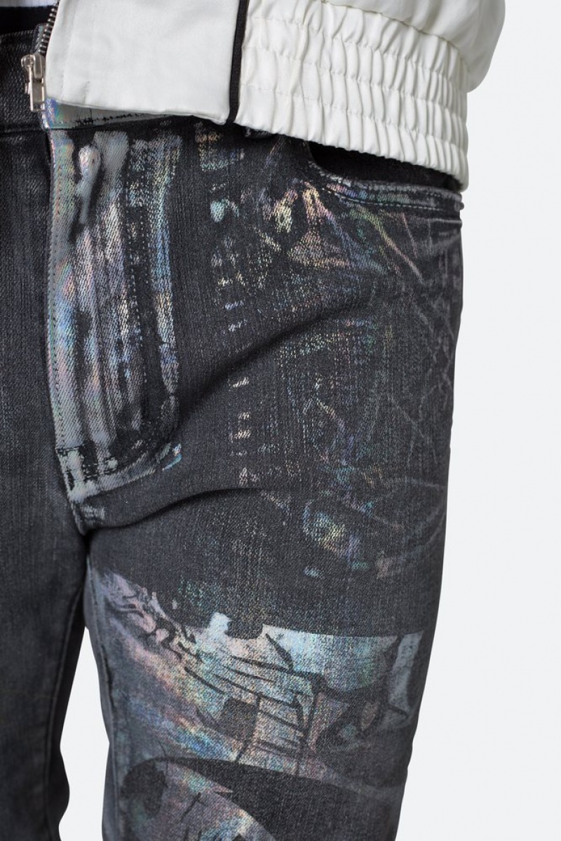 Skinny Denim Mnml X507 Metallic Mince Denim Black/Silver  | IHG-5271511