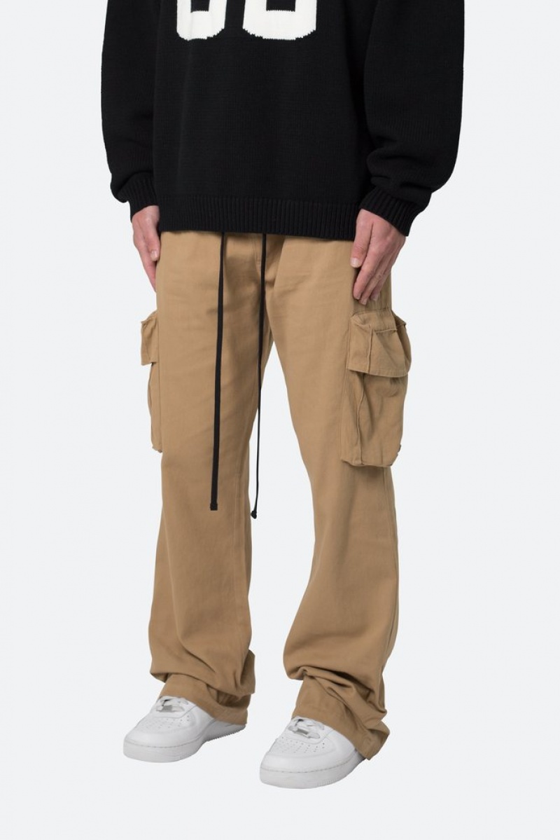 Cargos Mnml Drawcord Flare Cargo Pants Kaki  | GED-3981387