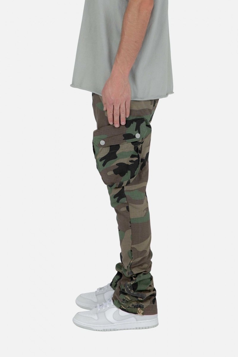 Flare Denim Mnml Patch Pocket Flare Cargo Pants Camouflage Homme | TRB-3448200