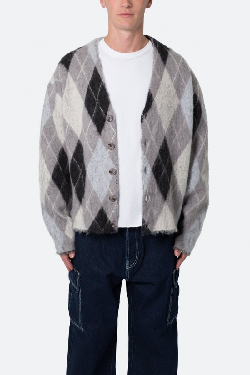 Sweats Mnml Mohair Cardigan Pull Black/White  | PGV-2874035