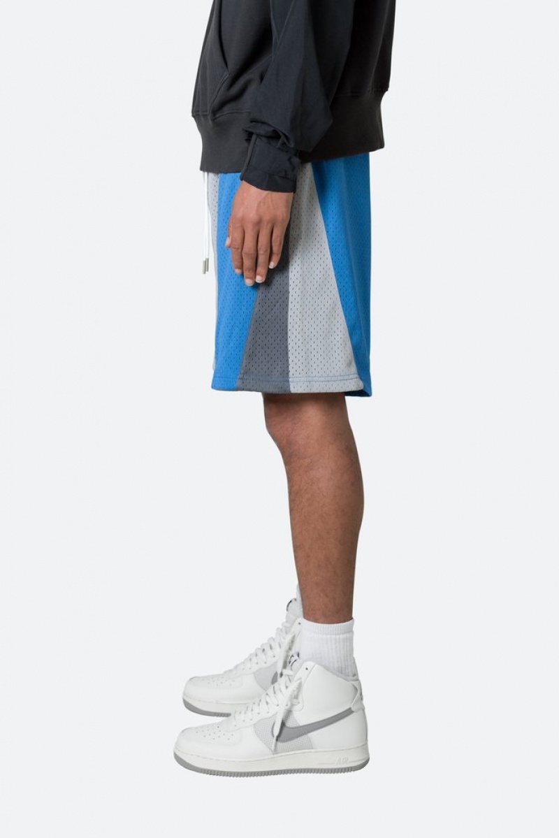 Short Mnml Mesh Paneled Shorts Blue/Grey  | JBW-8917798