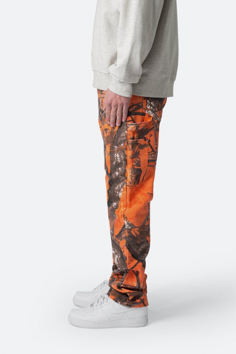 Baggy Denim Mnml V603 Camo Carpenter Pants Orange  | SHW-8895937