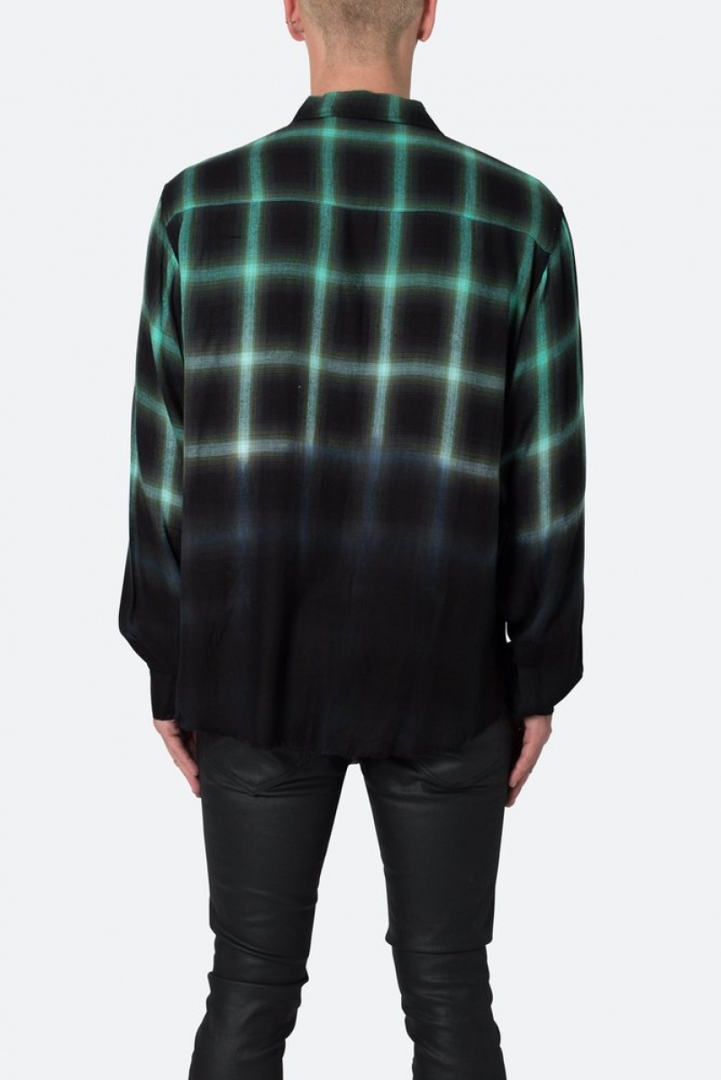 Chemises Mnml Ombre Flannel Shirt Black/Green  | GNZ-9467145