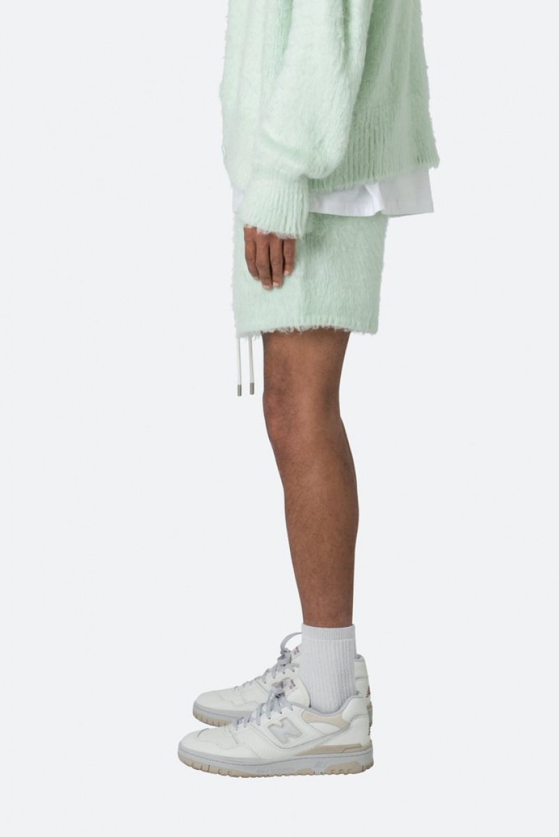 Short Mnml Fuzzy Sweatshorts Menthe  | KES-3724340