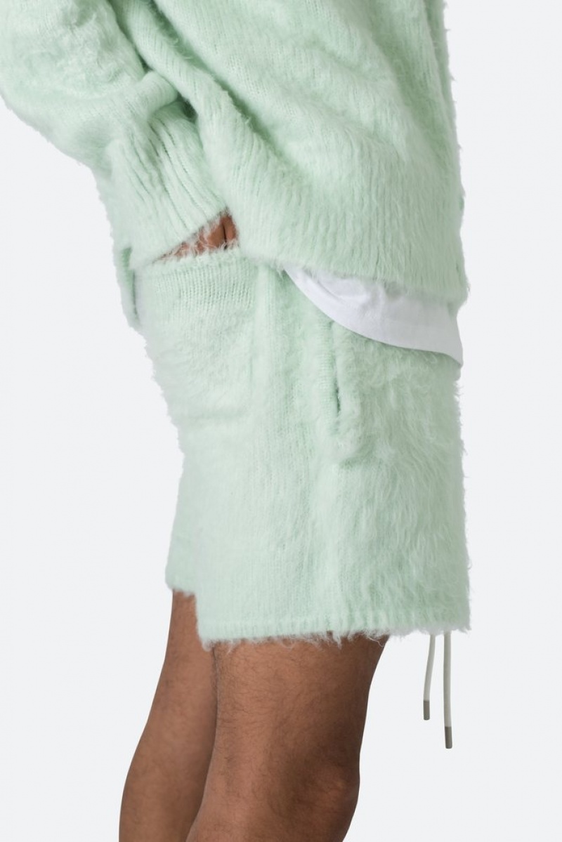 Short Mnml Fuzzy Sweatshorts Menthe  | KES-3724340