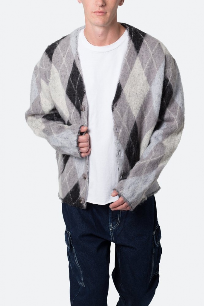 Sweats Mnml Mohair Cardigan Pull Black/White  | PGV-2874035