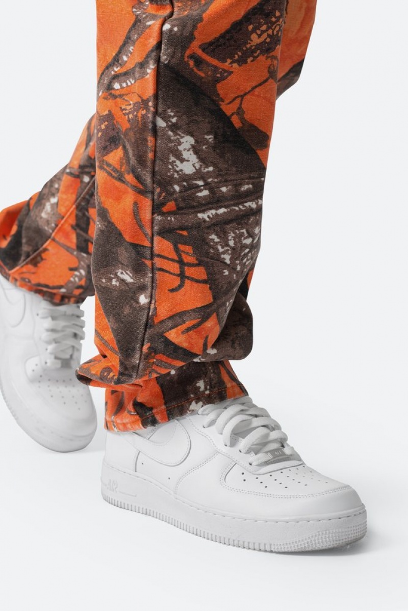 Baggy Denim Mnml V603 Camo Carpenter Pants Orange  | SHW-8895937