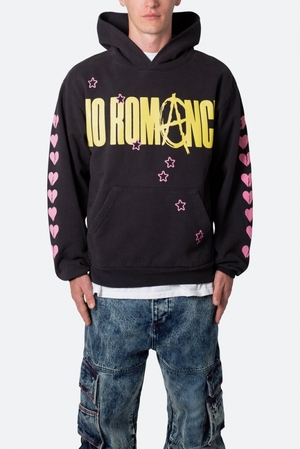 Hoodies Mnml No Romance Hoodie Noir  | UJC-7681298