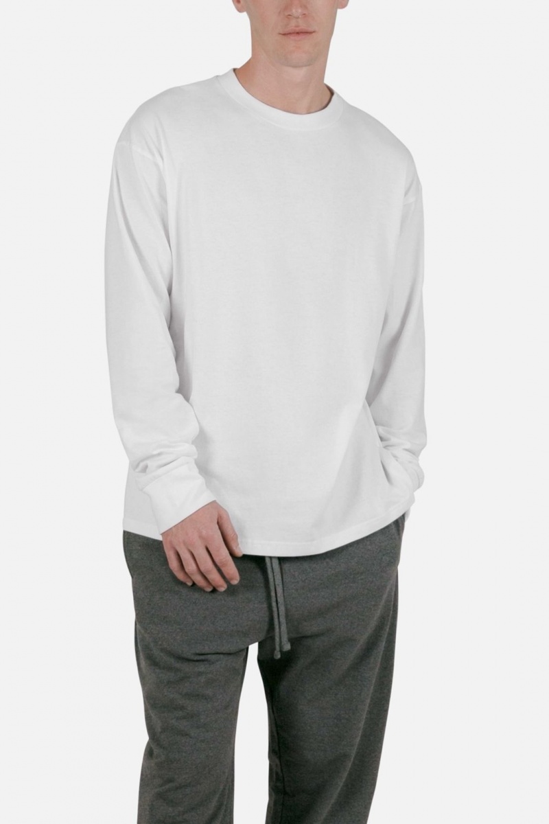 Long Sleeve Tees Mnml Every Day II L/S Tee Blanche  | EAQ-1382643