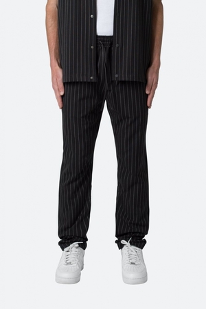 Pants & Chinos Mnml Pinstripe Drawcord Pants Noir  | NUY-2375082