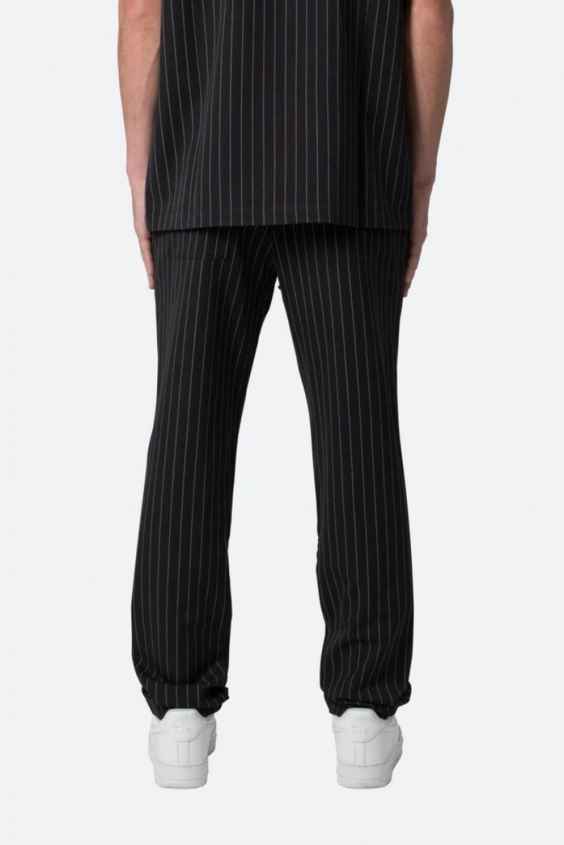 Pants & Chinos Mnml Pinstripe Drawcord Pants Noir  | NUY-2375082