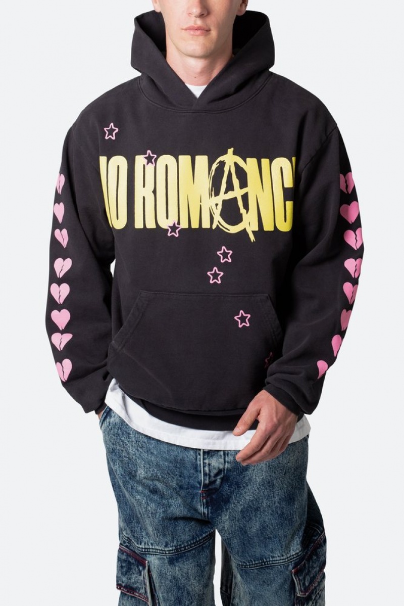 Hoodies Mnml No Romance Hoodie Noir  | UJC-7681298