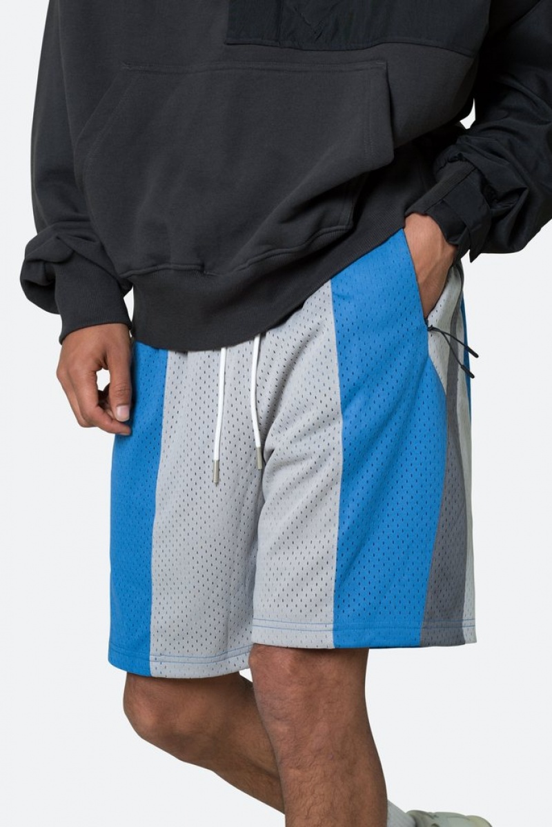 Short Mnml Mesh Paneled Shorts Blue/Grey  | JBW-8917798