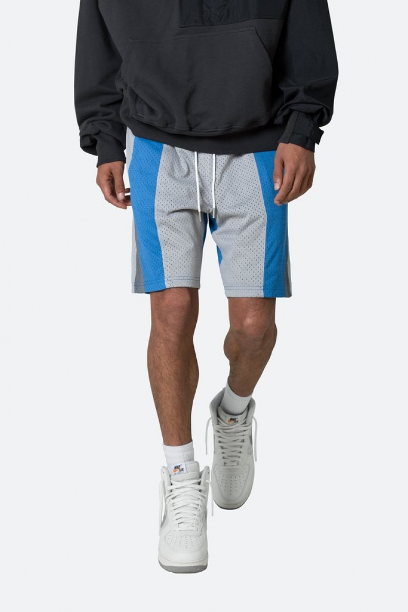 Short Mnml Mesh Paneled Shorts Blue/Grey  | JBW-8917798