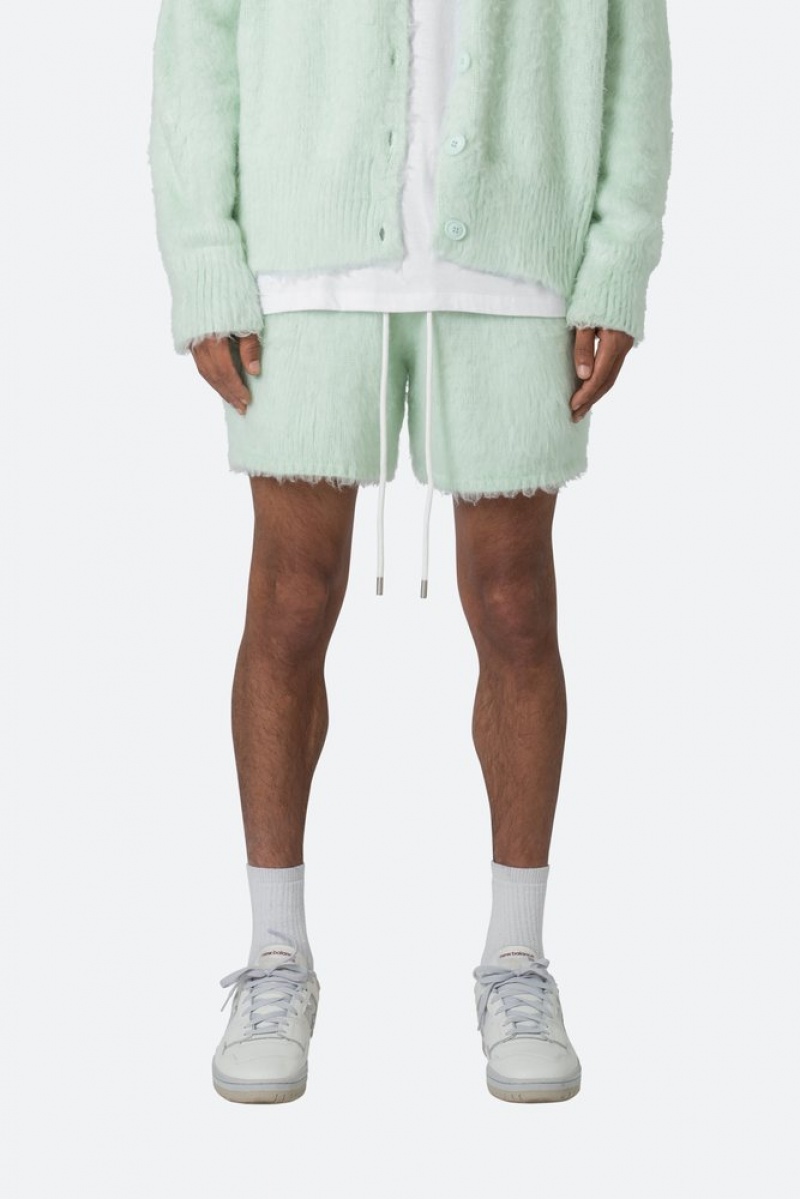 Short Mnml Fuzzy Sweatshorts Menthe  | KES-3724340