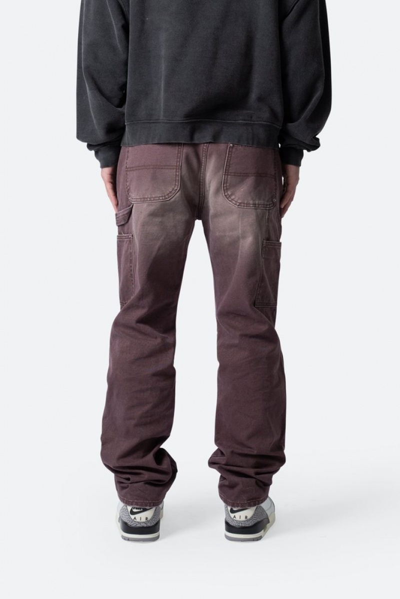 Baggy Denim Mnml V602 Thrashed Carpenter Pants Marron  | AVN-1757730