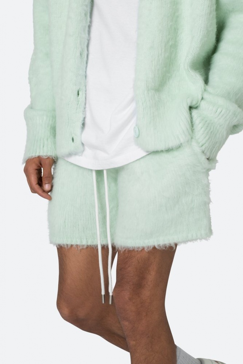 Short Mnml Fuzzy Sweatshorts Menthe  | KES-3724340