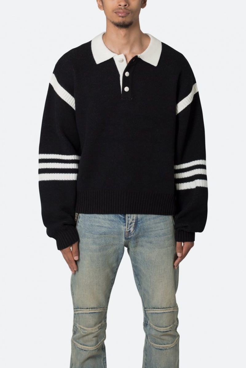 Sweats Mnml Polo Knit Pull Black/White  | FVC-0555337