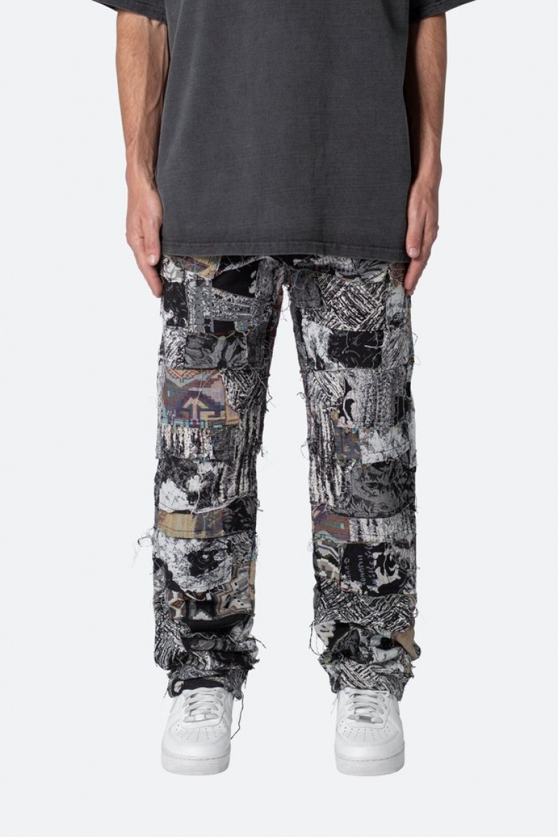 Pants & Chinos Mnml Paneled Blanket Pants Black/White  | EWH-6649728