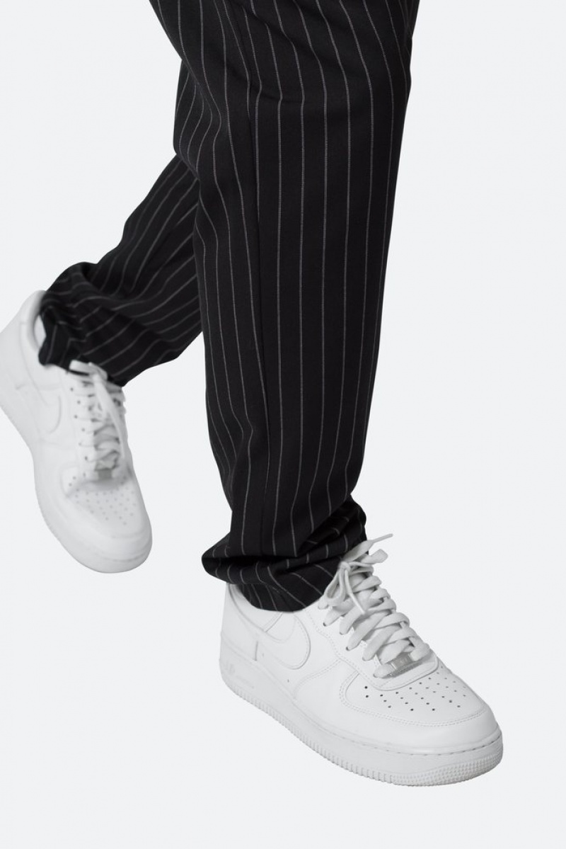 Pants & Chinos Mnml Pinstripe Drawcord Pants Noir  | NUY-2375082