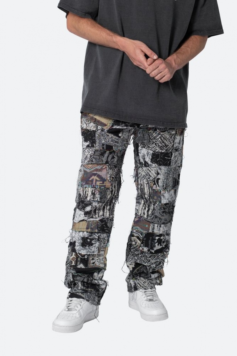 Pants & Chinos Mnml Paneled Blanket Pants Black/White  | EWH-6649728