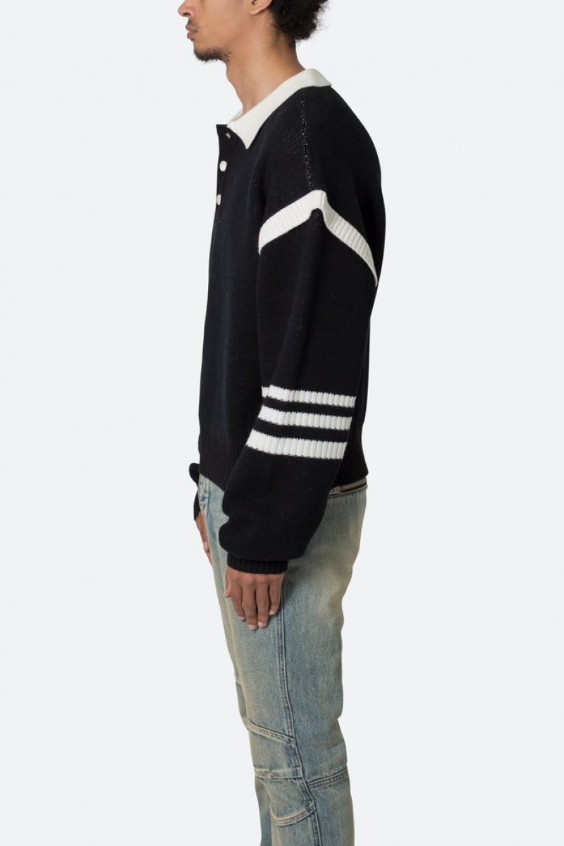 Sweats Mnml Polo Knit Pull Black/White  | FVC-0555337