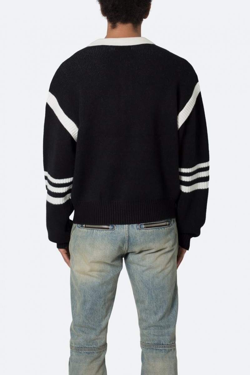 Sweats Mnml Polo Knit Pull Black/White  | FVC-0555337