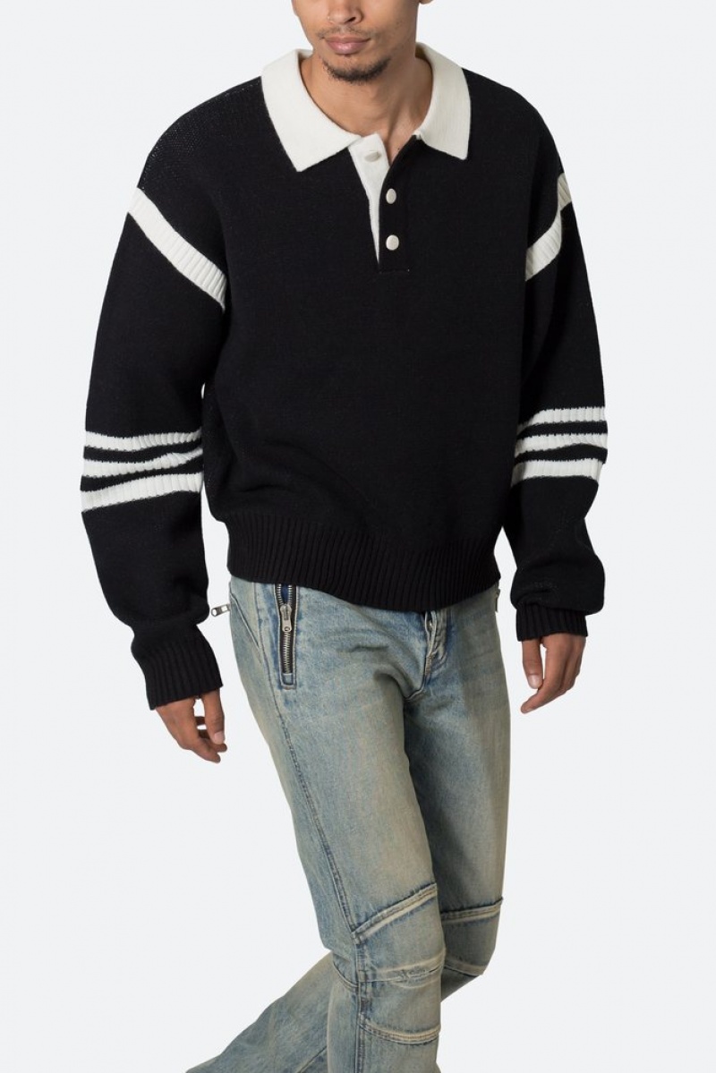 Sweats Mnml Polo Knit Pull Black/White  | FVC-0555337