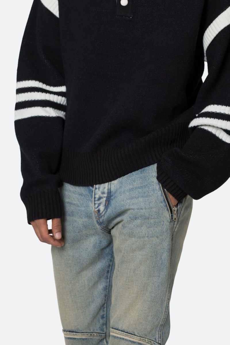 Sweats Mnml Polo Knit Pull Black/White  | FVC-0555337