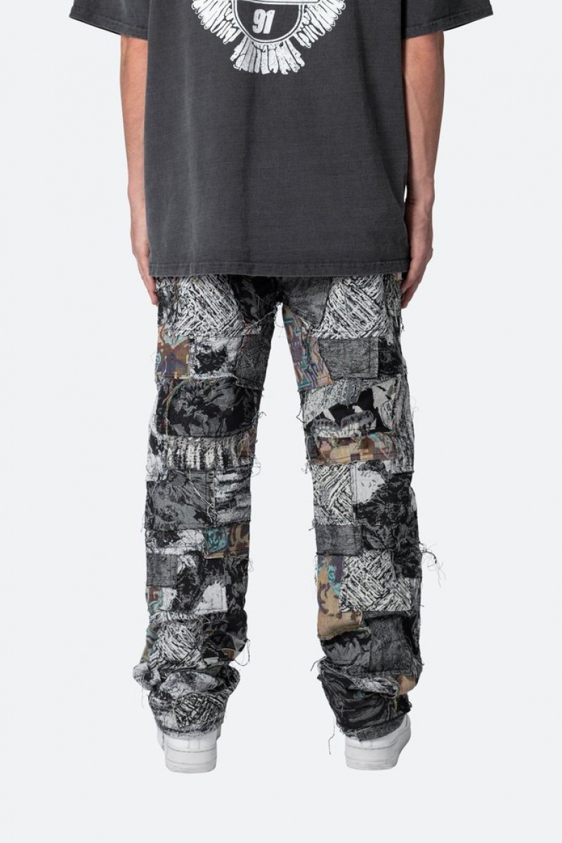 Pants & Chinos Mnml Paneled Blanket Pants Black/White  | EWH-6649728