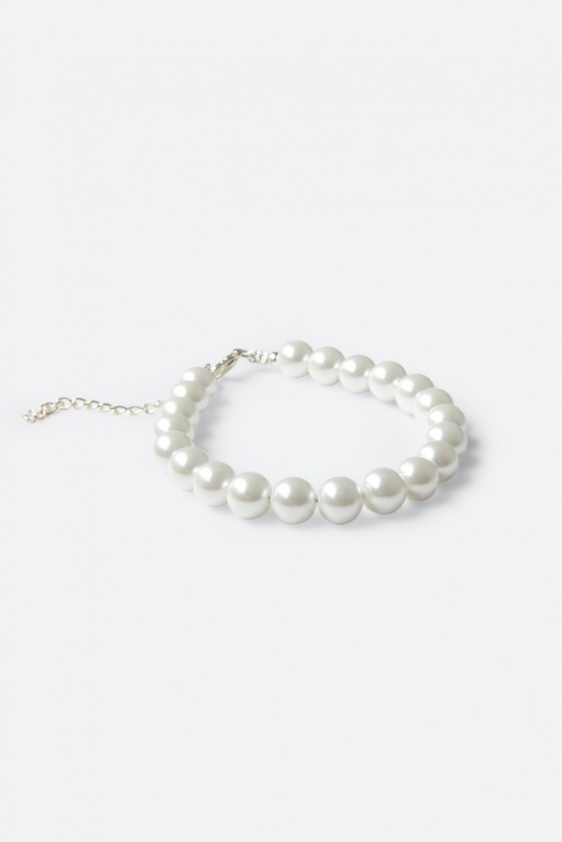 Bijoux Mnml Solid Pearl Bracelet Blanche  | LLS-0037581