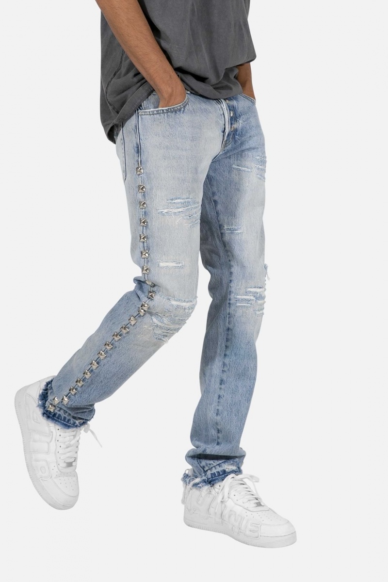 Straight Denim Mnml D442 Stud Droit Denim Bleu Homme | AQM-8581504