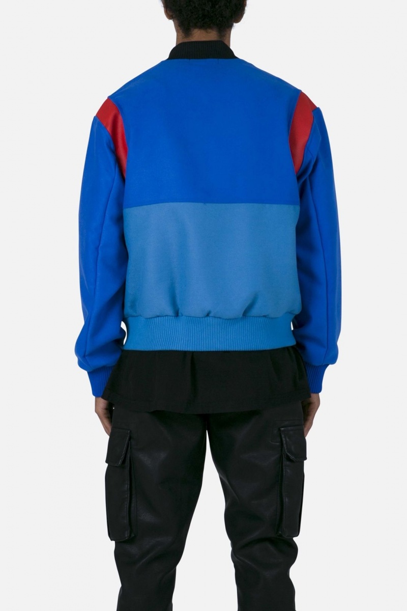 Vestes Mnml Color Block Varsity Jacket Bleu  | ITS-0441852