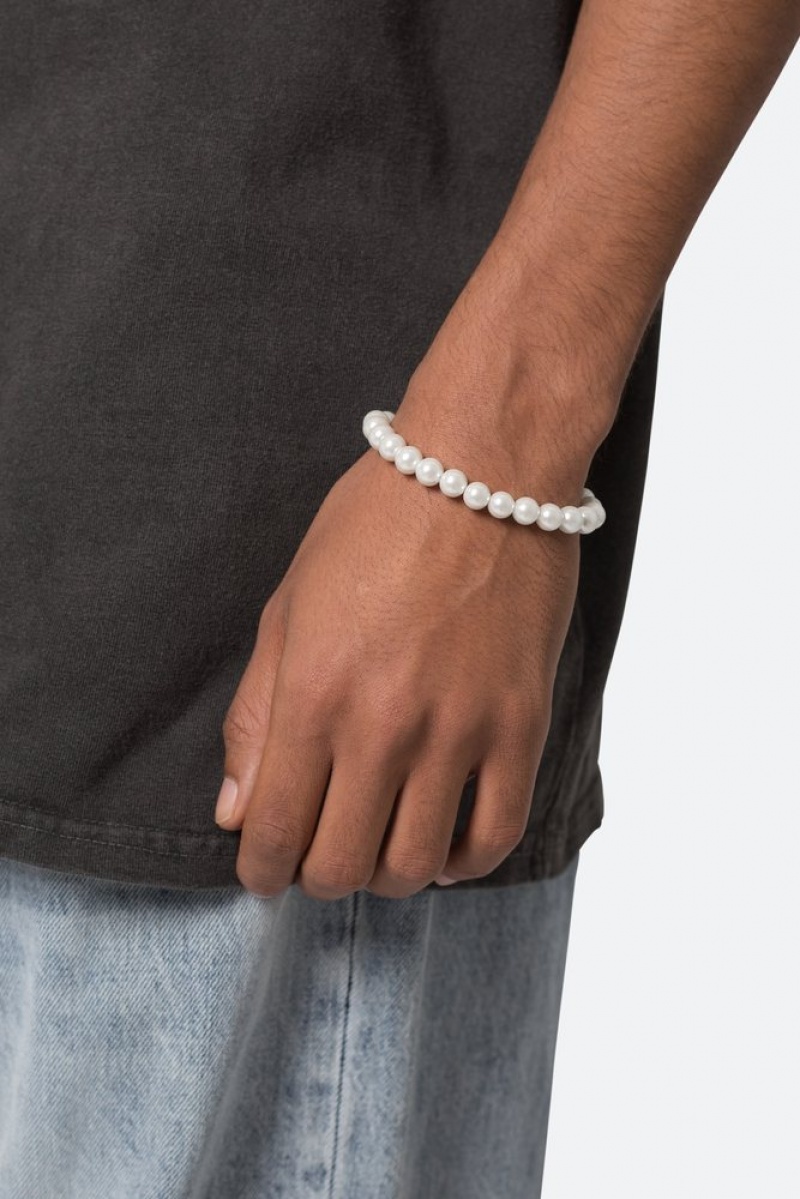 Bijoux Mnml Solid Pearl Bracelet Blanche  | LLS-0037581