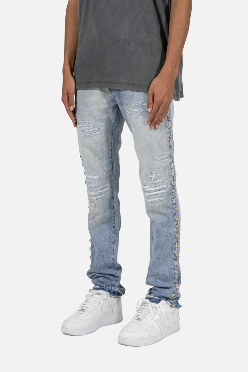 Straight Denim Mnml D442 Stud Droit Denim Bleu Homme | AQM-8581504