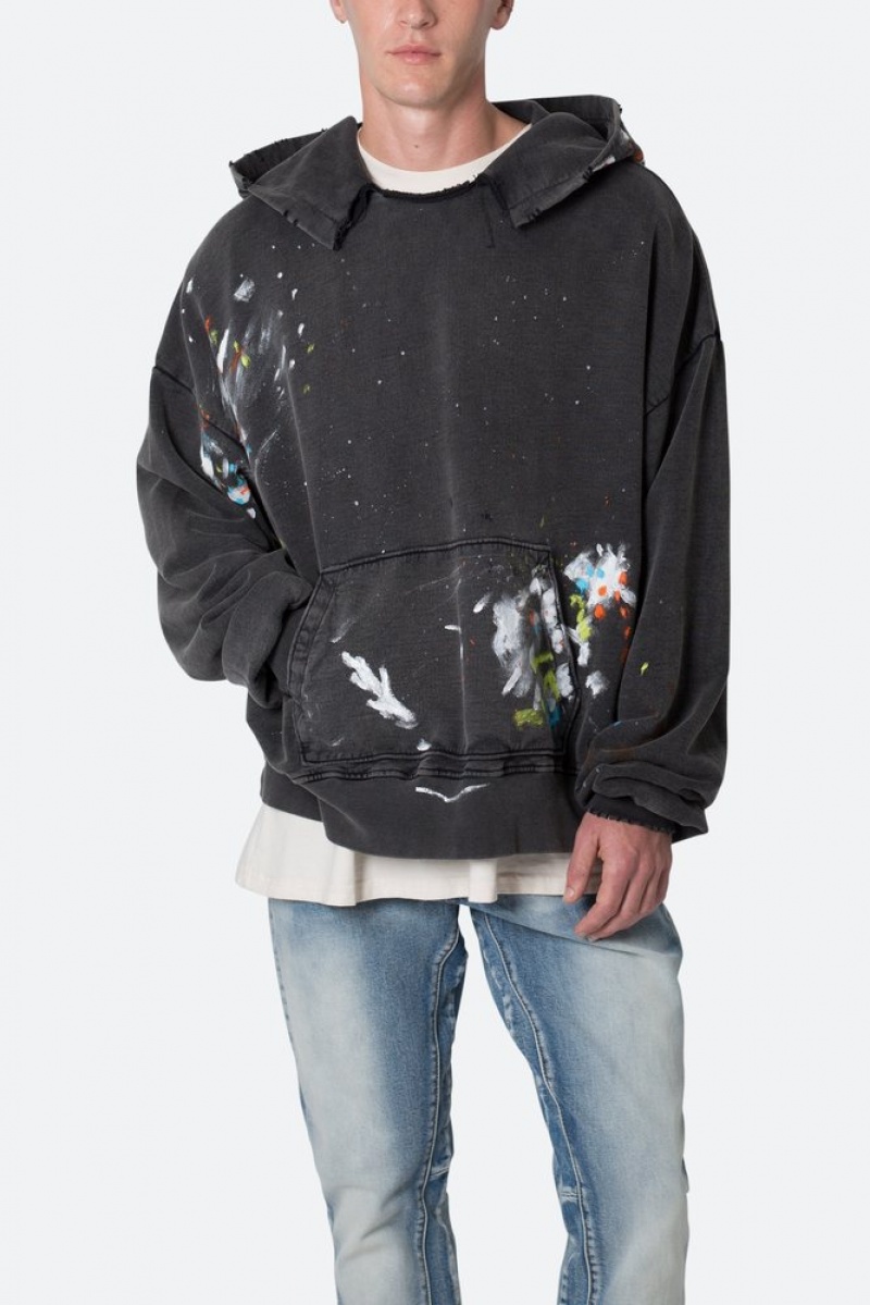 Sweats Mnml Destroyed Painter Hoodie Noir  | VFX-4705906