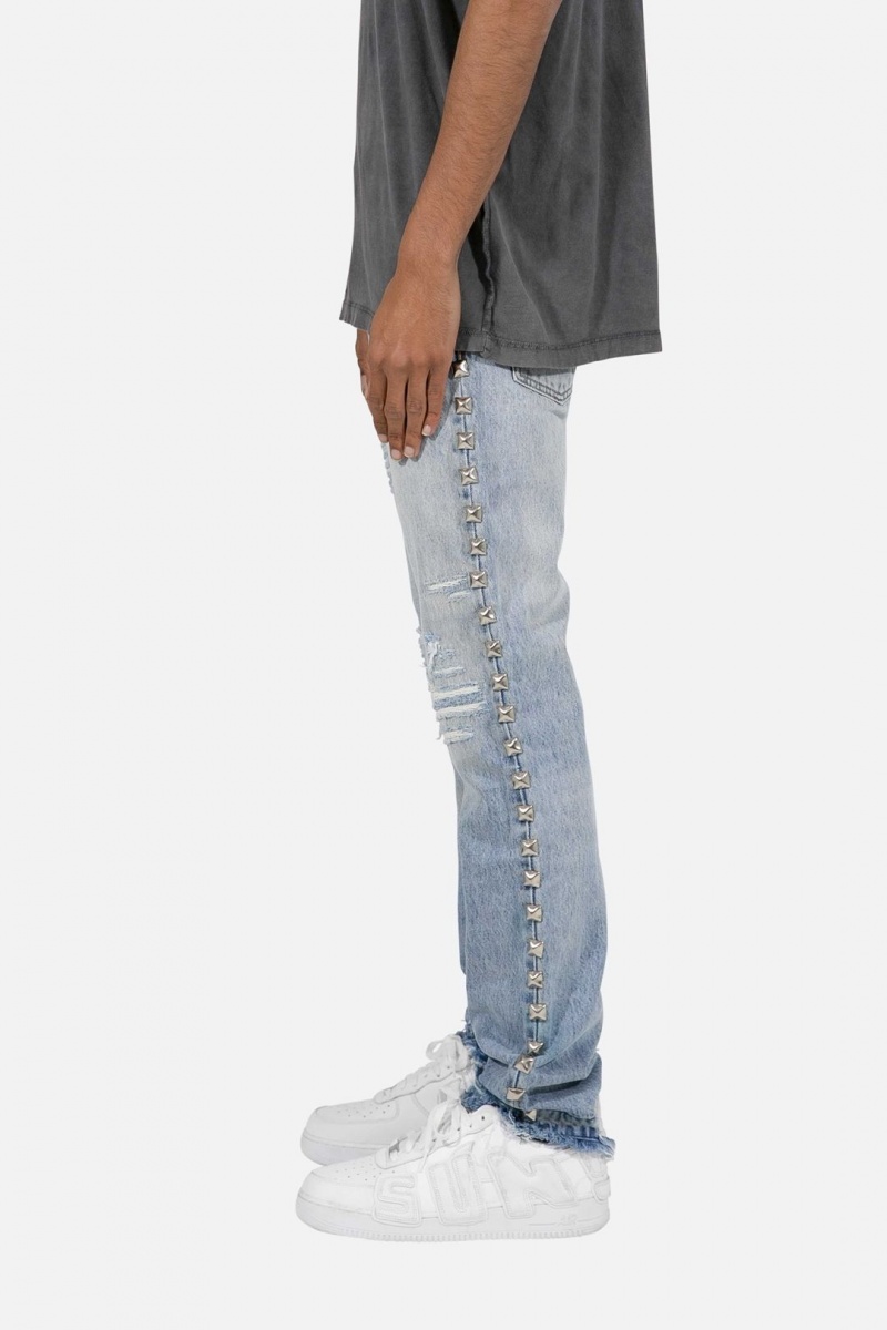 Straight Denim Mnml D442 Stud Droit Denim Bleu Homme | AQM-8581504