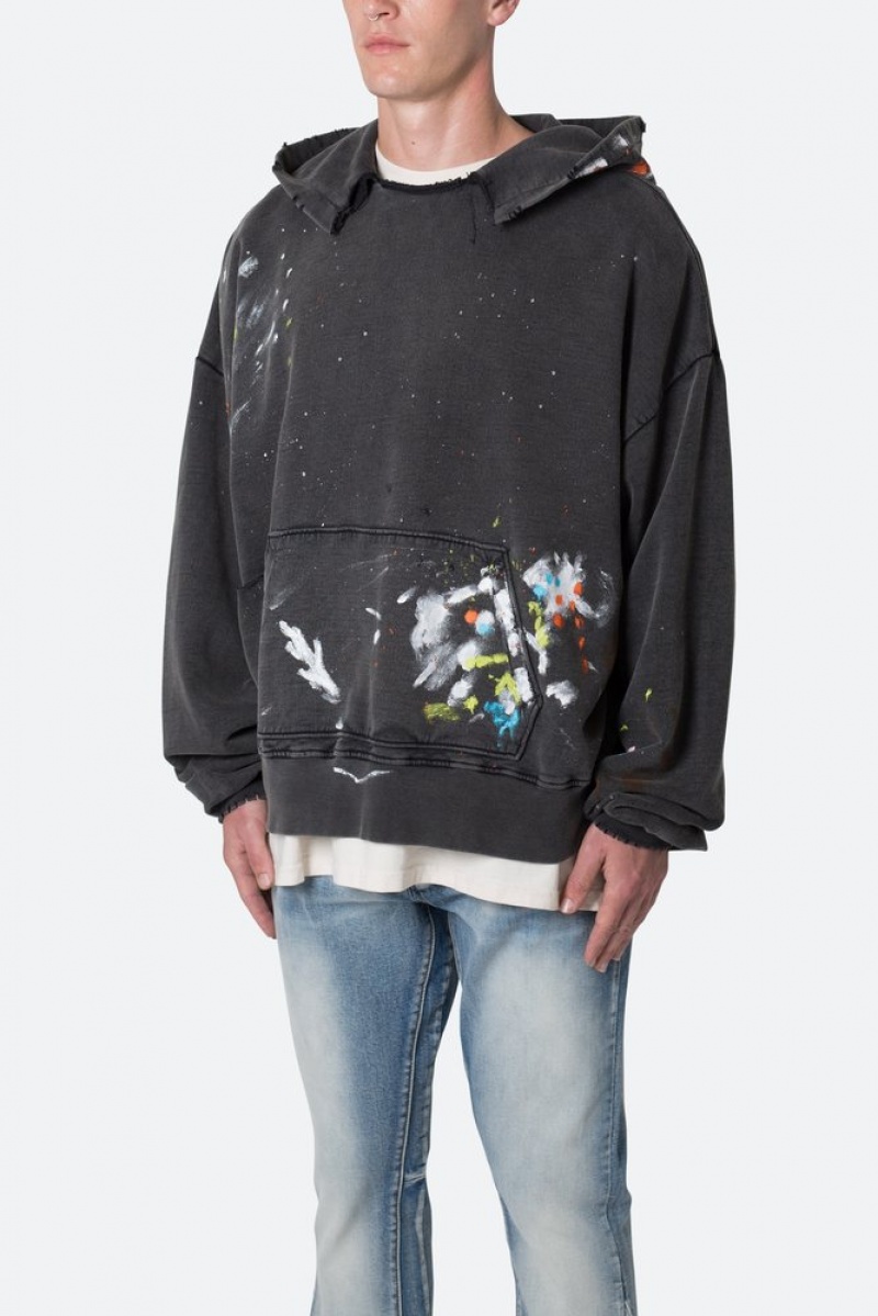 Sweats Mnml Destroyed Painter Hoodie Noir  | VFX-4705906