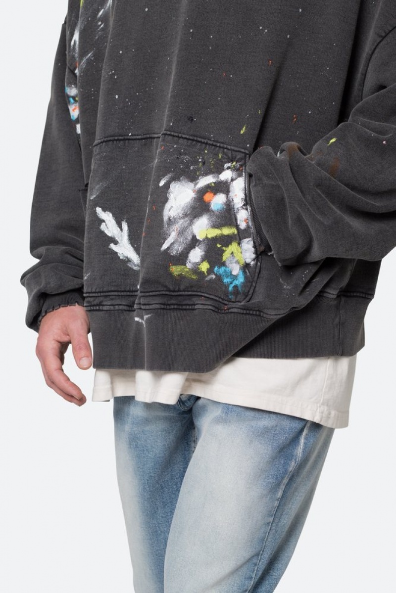 Sweats Mnml Destroyed Painter Hoodie Noir  | VFX-4705906