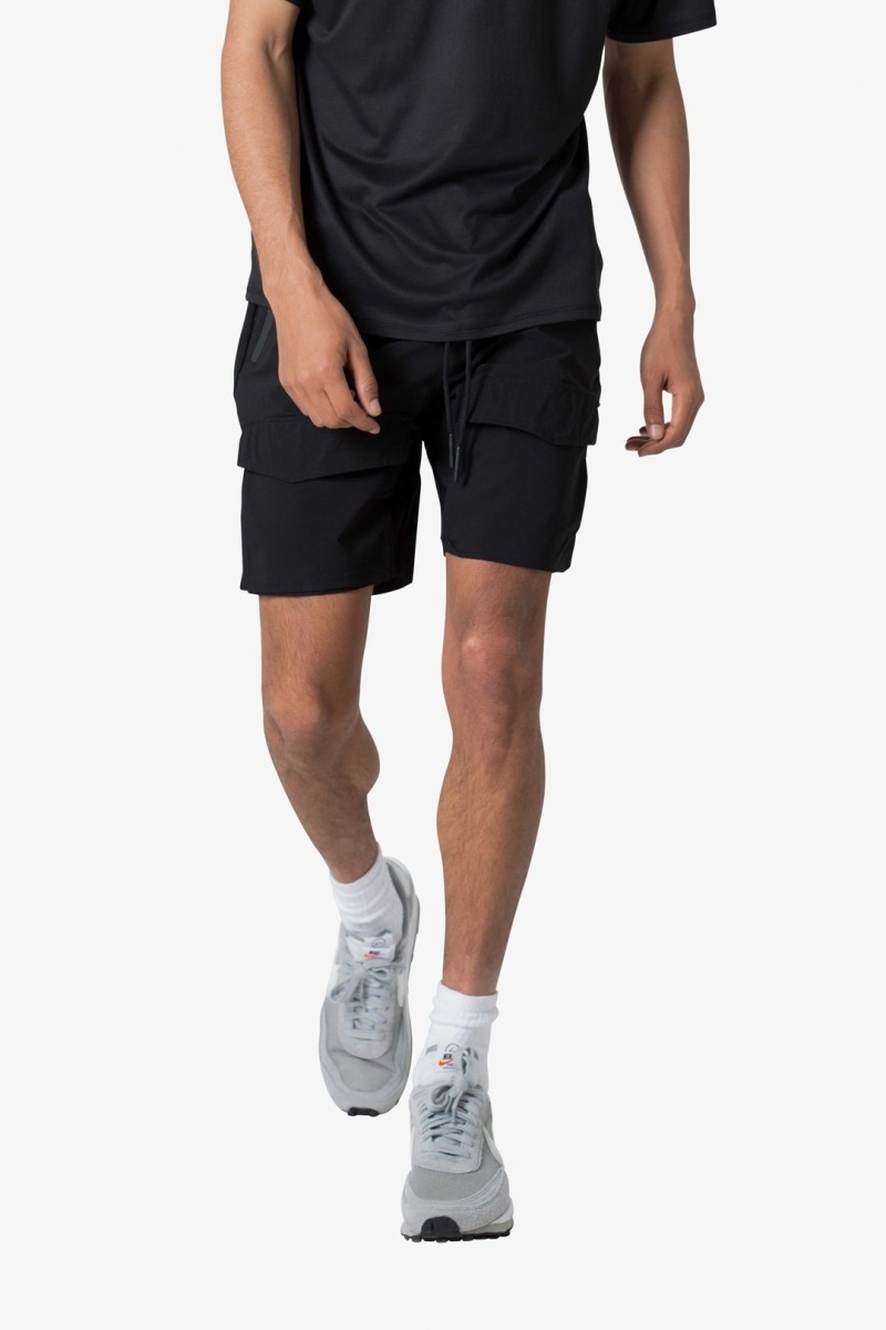 Short Mnml Satin Cargo Shorts Noir  | UYS-9693190