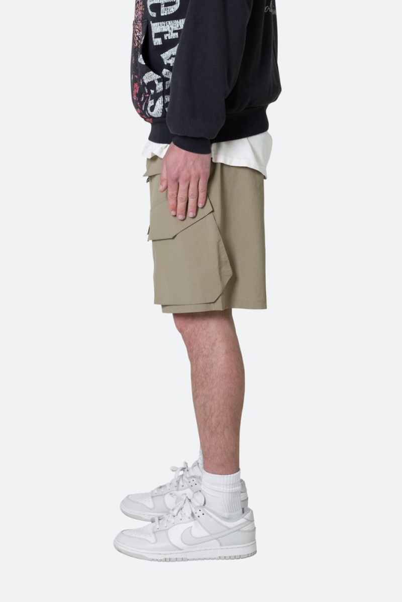 Short Mnml Nylon Cargo Traveler Shorts Sable  | TZF-6677715