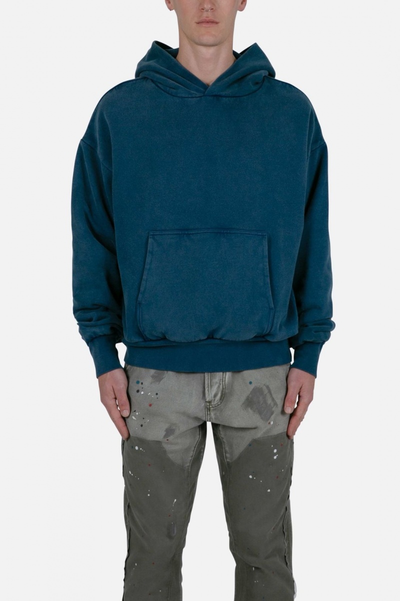 Sweat a Capuche Mnml Double Layer Hoodie Bleu Marine  | XZG-3478187