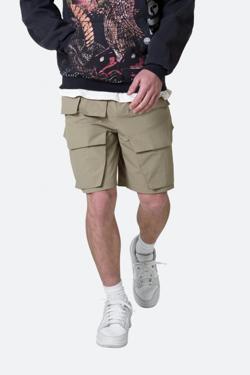 Short Mnml Nylon Cargo Traveler Shorts Sable  | TZF-6677715