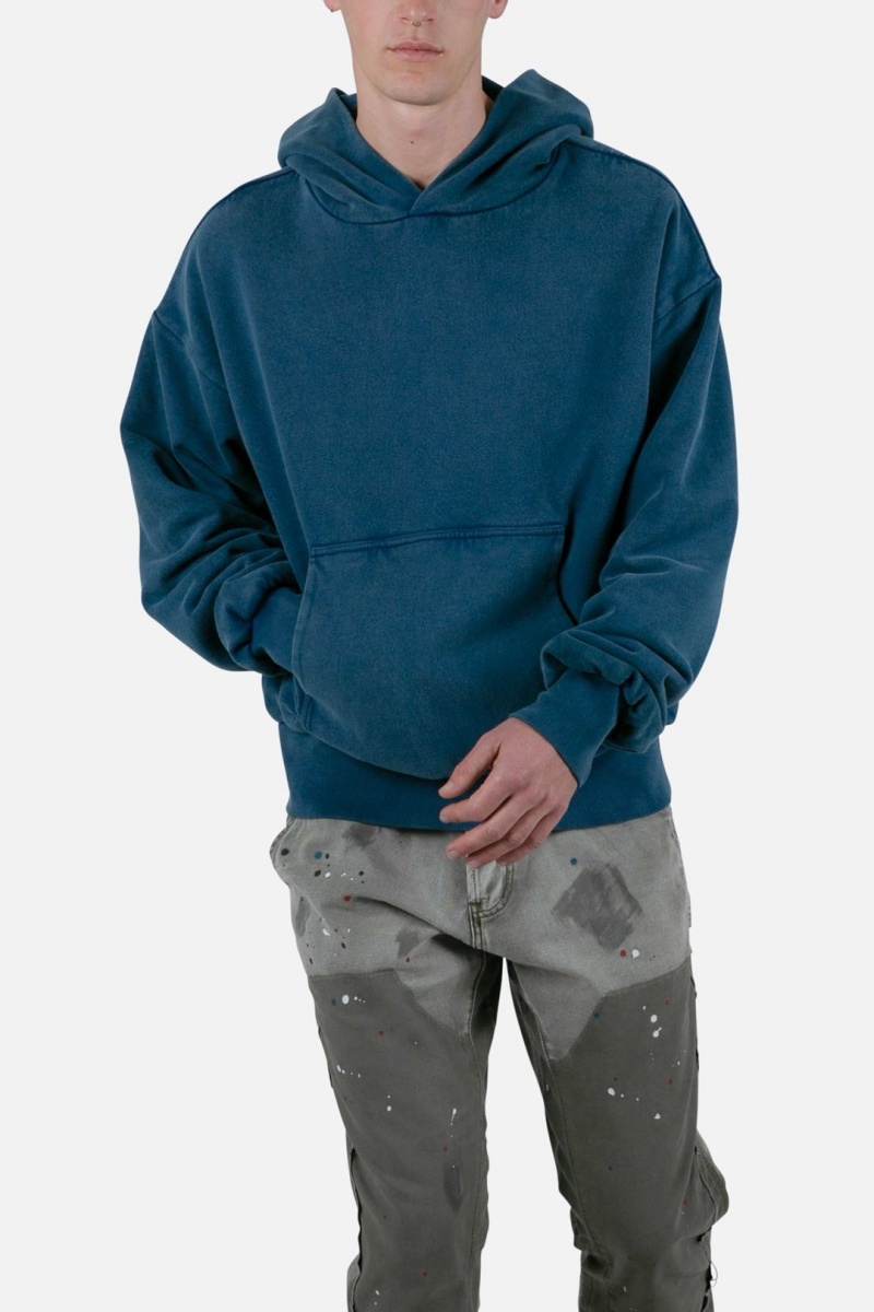 Sweat a Capuche Mnml Double Layer Hoodie Bleu Marine  | XZG-3478187