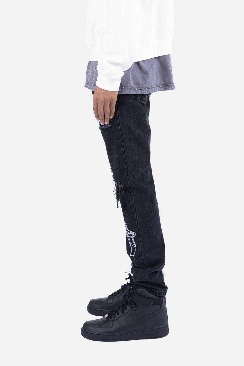 Straight Denim Mnml D267 Split V3 Droit Denim Blue/Black Homme | QHS-3661796