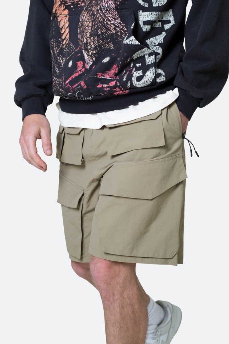 Short Mnml Nylon Cargo Traveler Shorts Sable  | TZF-6677715