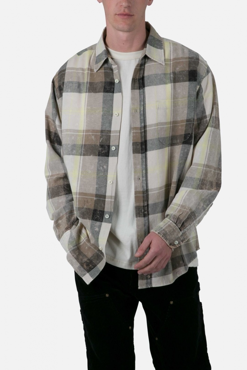 Chemises Mnml Vintage Plaid Shirt Black/Grey  | IDY-8788823