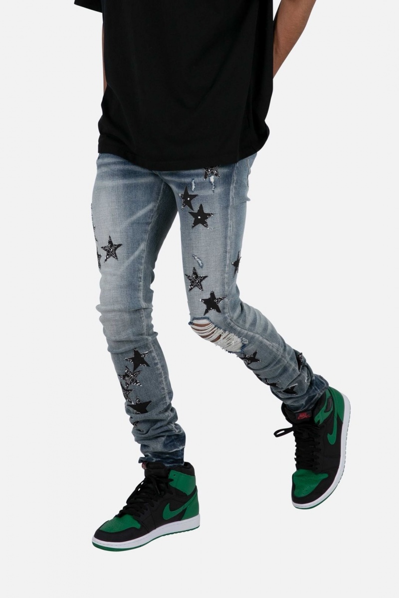 Skinny Denim Mnml X462 Star Mince Denim Blue/Black Homme | CBZ-0918475