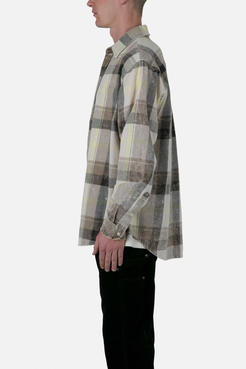 Chemises Mnml Vintage Plaid Shirt Black/Grey  | IDY-8788823