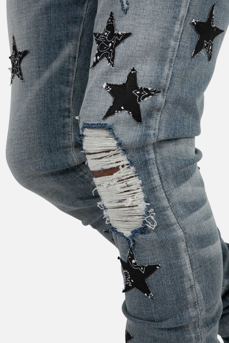 Skinny Denim Mnml X462 Star Mince Denim Blue/Black Homme | CBZ-0918475